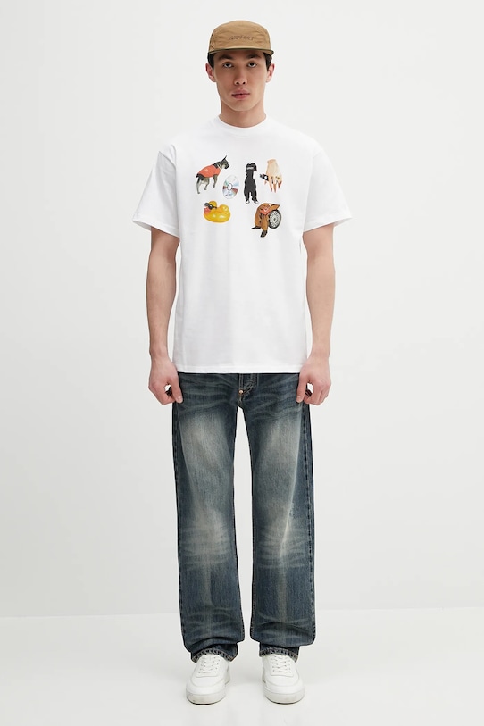 Carhartt WIP t-shirt bawełniany S/S Jacob Rochester T-Shirt I034780.02XX biały