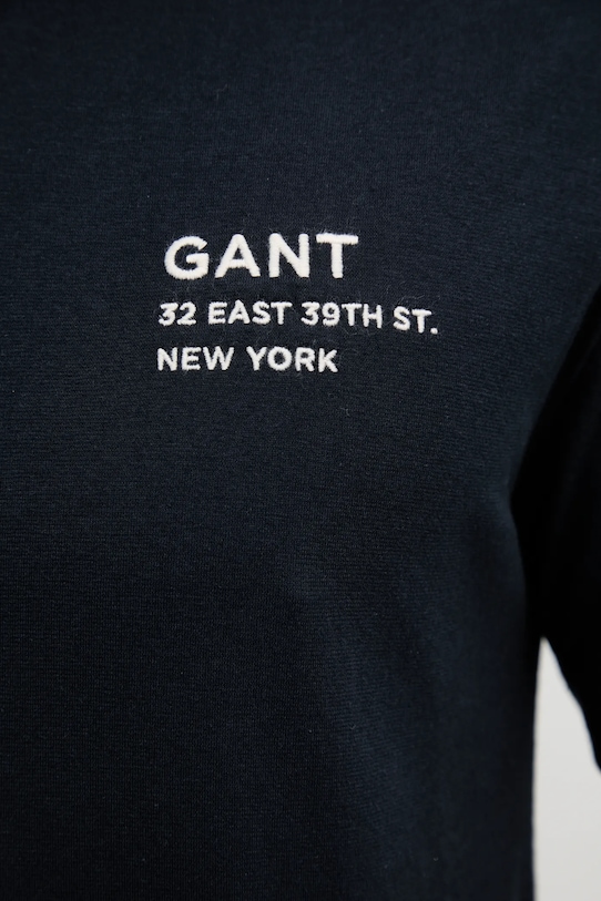 Βαμβακερό μπλουζάκι Gant 2003300 σκούρο μπλε