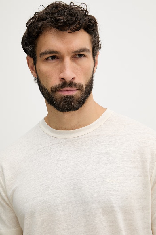 Odzież Gant t-shirt lniany 2003318 beżowy