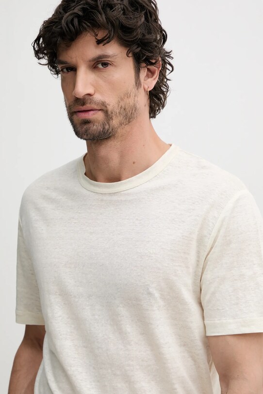 Gant maglietta in lino beige 2003318