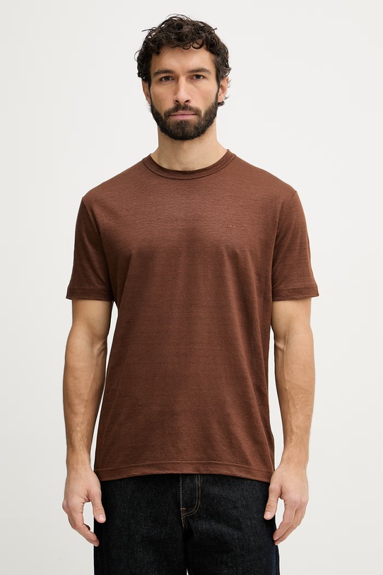 Gant t-shirt lniany brązowy 2003318