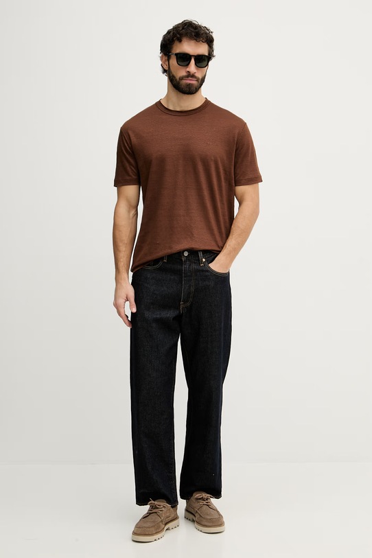 Gant t-shirt lniany 2003318 brązowy SS26