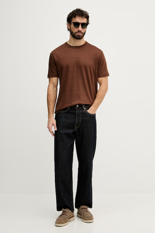 Gant t-shirt lniany 2003318 brązowy SS26