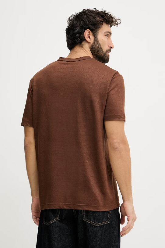 Odzież Gant t-shirt lniany 2003318 brązowy