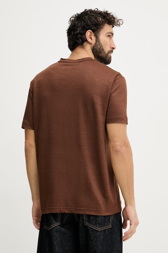 Odzież Gant t-shirt lniany 2003318 brązowy
