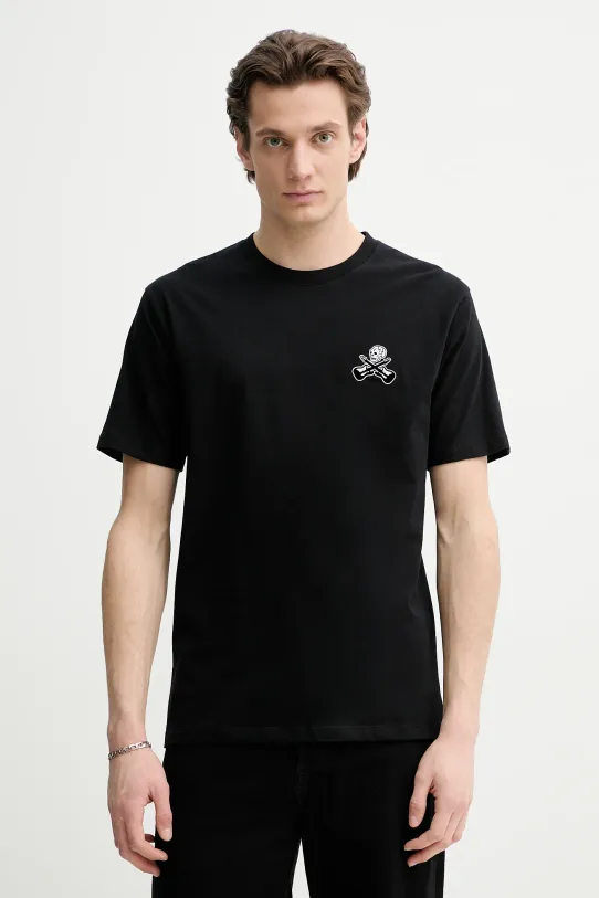 The Kooples t-shirt bawełniany regular czarny HTSC30029K