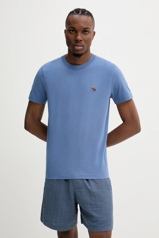 Abercrombie & Fitch t-shirt bawełniany bawełna niebieski KI124.5069.200