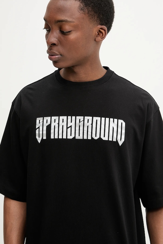 Bavlněné tričko Sprayground černá SP695BLK