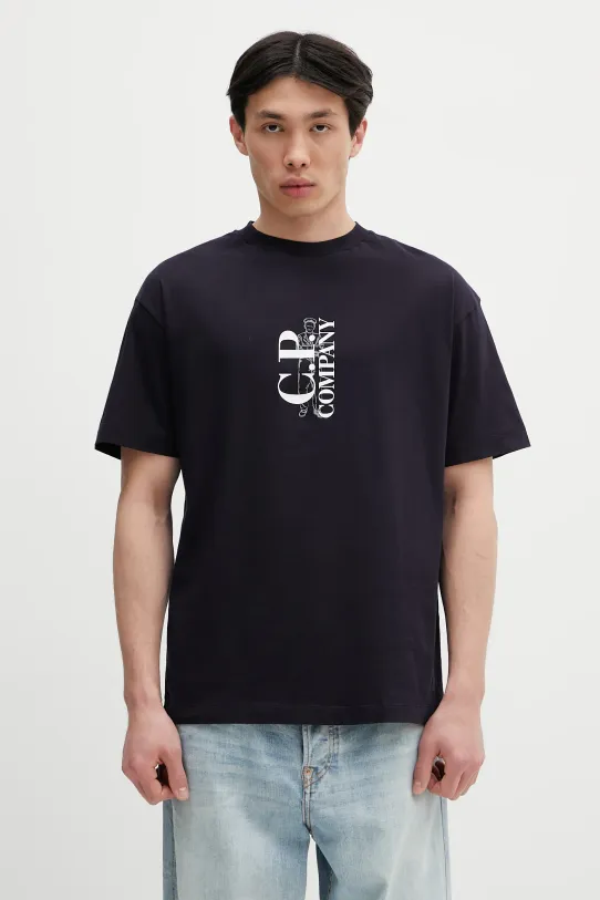 C.P. Company t-shirt in cotone regolare blu navy 18CMTS177A005100W