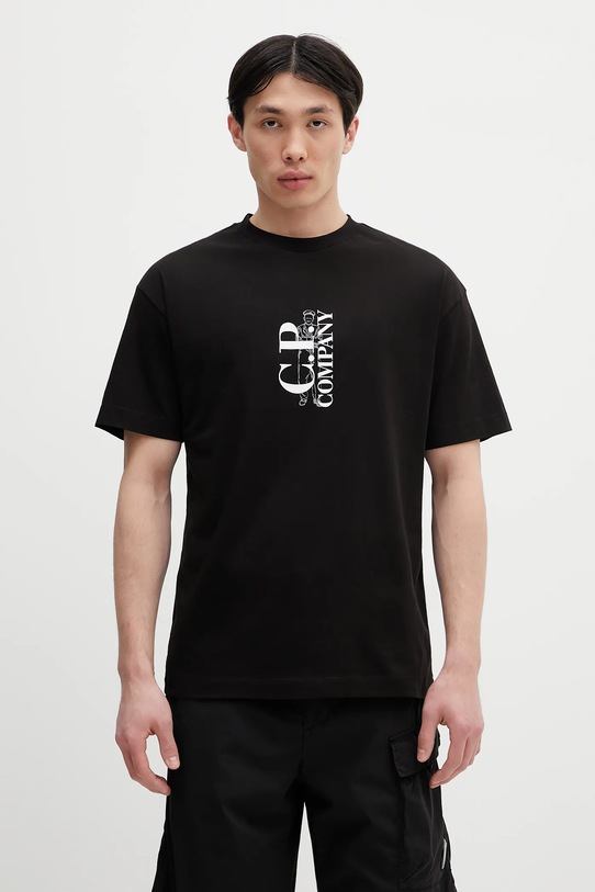 Bavlnené tričko C.P. Company regular čierna 18CMTS177A005100W