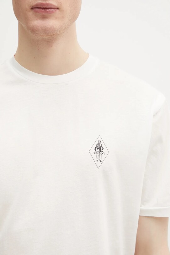 C.P. Company t-shirt bawełniany biały 18CMTS256A110302W