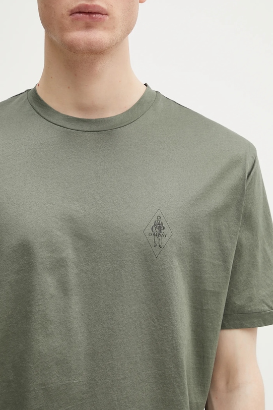 Памучна тениска C.P. Company зелен 18CMTS256A110302W