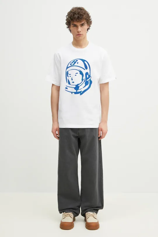 Billionaire Boys Club t-shirt bawełniany Cracked Flock Print Astro T-Shirt B25156 biały