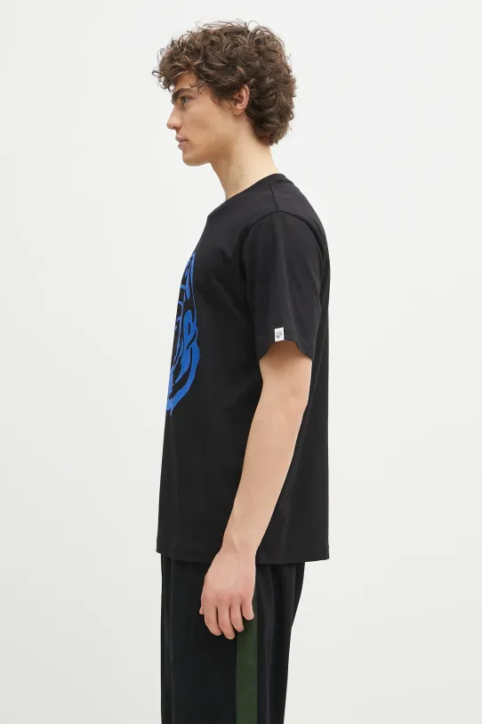 Billionaire Boys Club t-shirt in cotone Cracked Flock Print Astro T-Shirt B25156 nero SS25