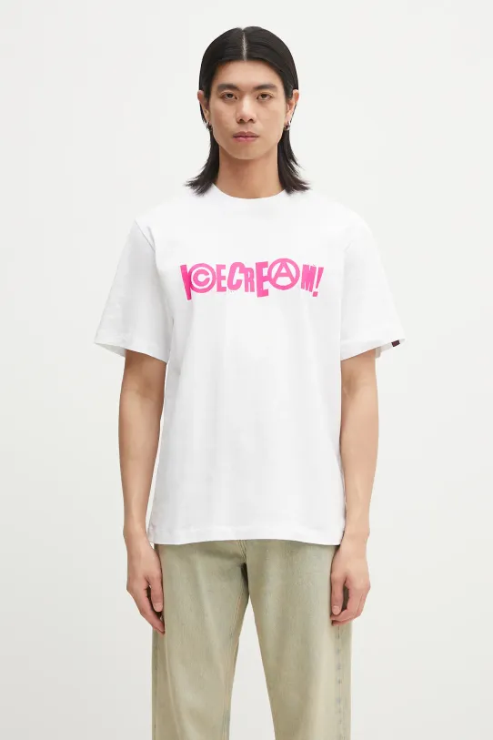 Бавовняна футболка ICECREAM Anarchy T-Shirt надрук білий IC24461