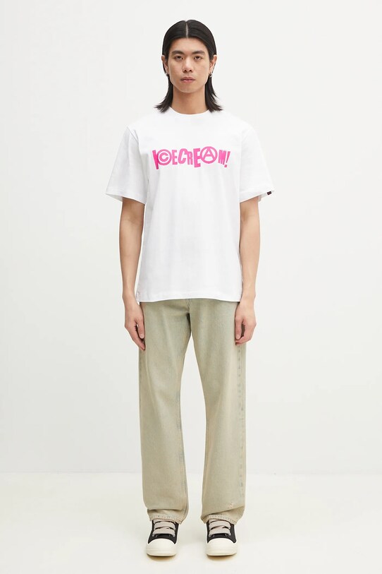 Βαμβακερό μπλουζάκι ICECREAM Anarchy T-Shirt IC24461 λευκό