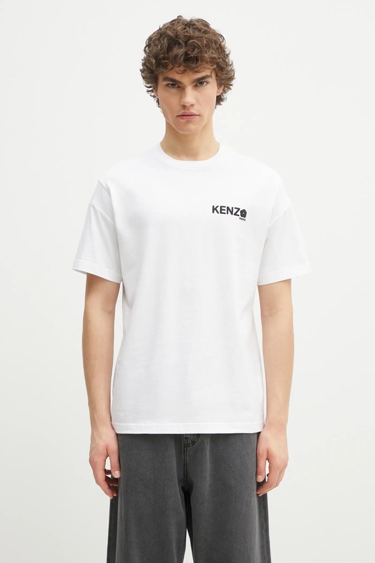 Kenzo t-shirt in cotone Boke Flower 2.0 regolare bianco FF55TS4894SG.01
