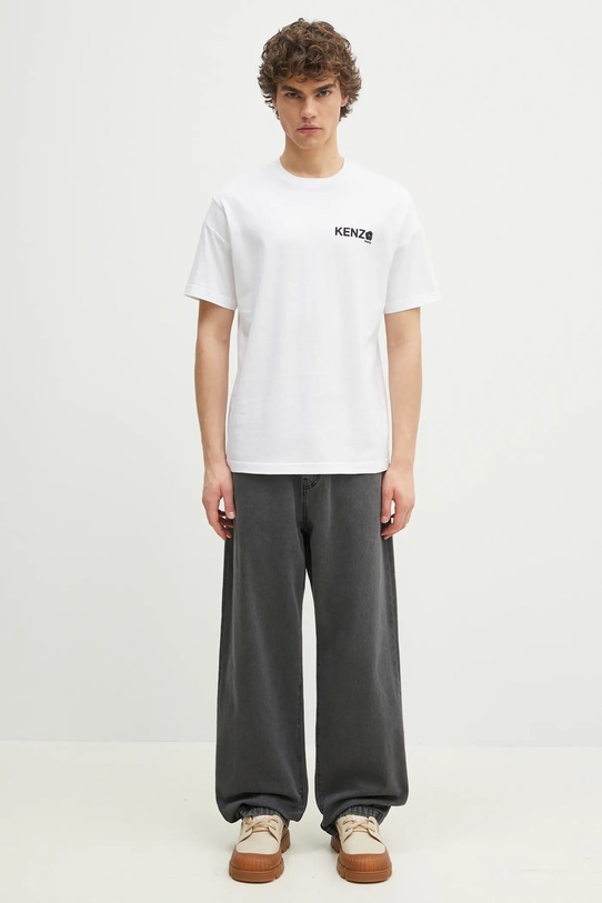 Kenzo t-shirt bawełniany Boke Flower 2.0 FF55TS4894SG.01 biały