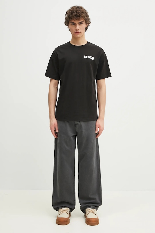 Βαμβακερό μπλουζάκι Kenzo Boke Flower 2.0 FF55TS4894SG.99J μαύρο