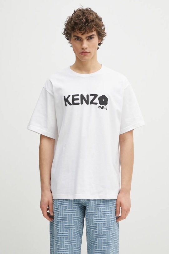 Bavlněné tričko Kenzo Boke Flower 2.0 regular bílá FF55TS4914SG.01