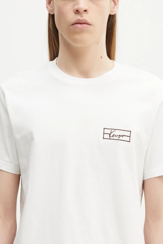 Памучна тениска Kenzo бял FF55TS5254SO.02