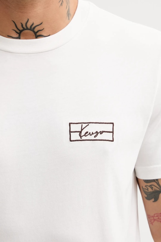 Kenzo t-shirt bawełniany FF55TS5254SO.02 biały