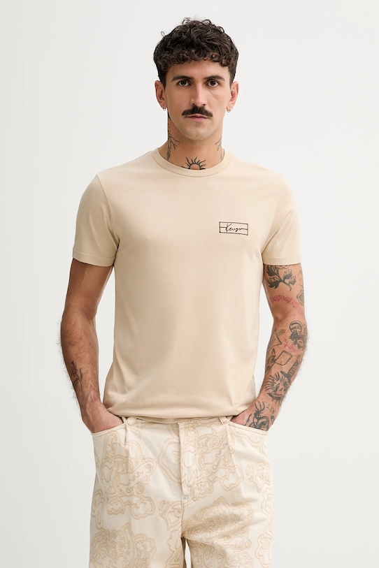 Kenzo tricou din bumbac imprimeu bej FF55TS5254SO.11