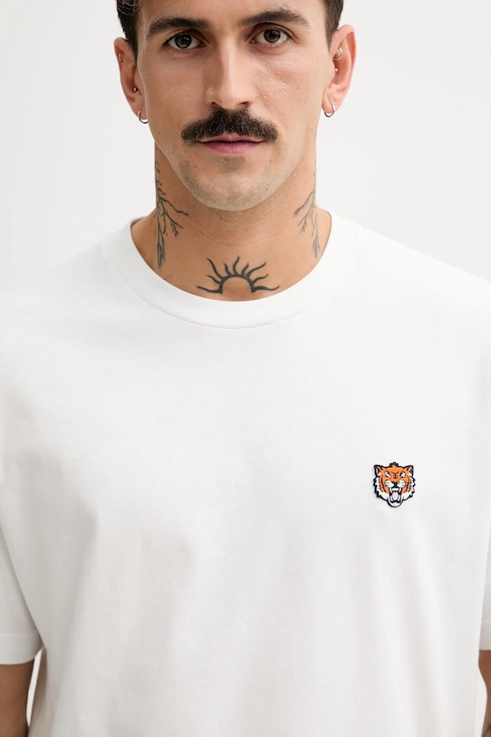 Kenzo t-shirt bawełniany Happy Tiger biały FF55TS5274SG.02