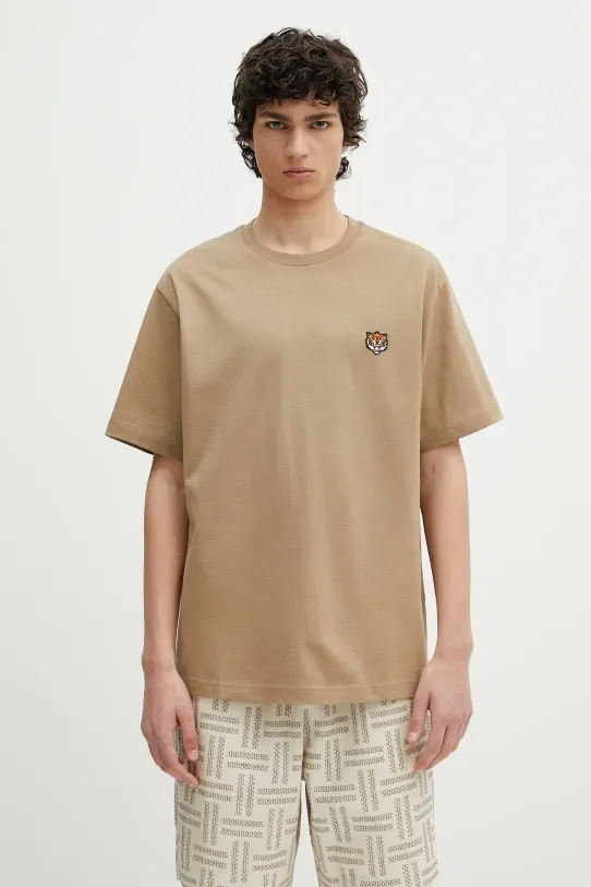 Bavlnené tričko Kenzo Happy Tiger relaxed zelená FF55TS5274SG.10