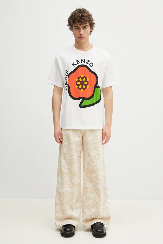 Kenzo tricou din bumbac FF55TS5304SG.02A alb