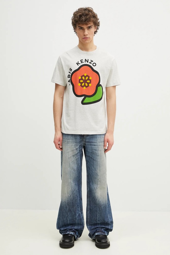 Хлопковая футболка Kenzo FF55TS5304SG.93 серый