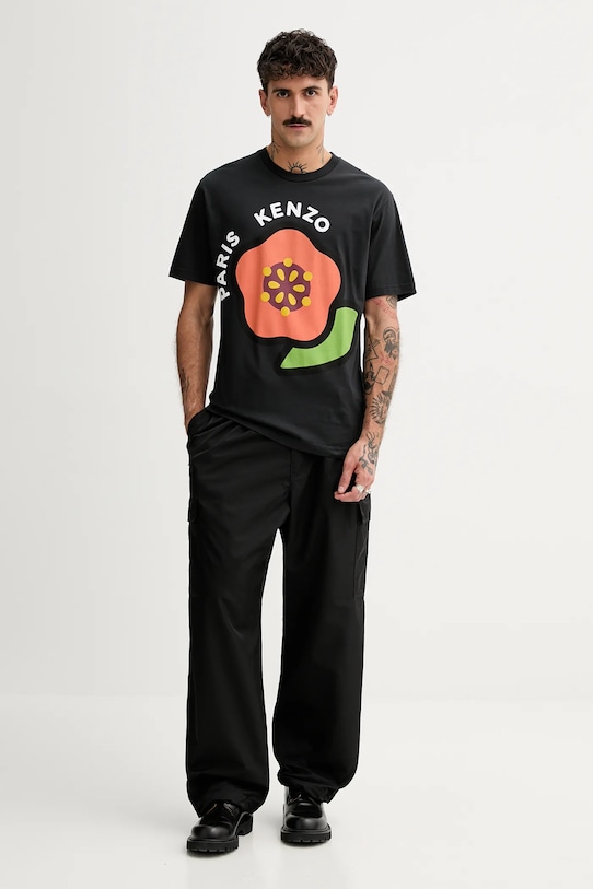 Kenzo t-shirt bawełniany FF55TS5304SG.99J czarny SS25