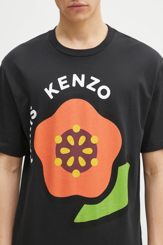 Kenzo t-shirt bawełniany czarny FF55TS5304SG.99J