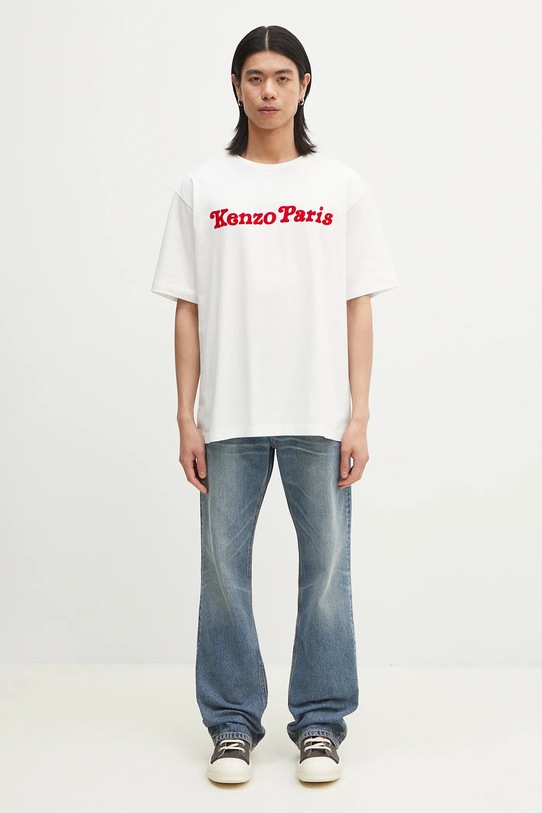 Памучна тениска Kenzo FF55TS5474SG.02 бял
