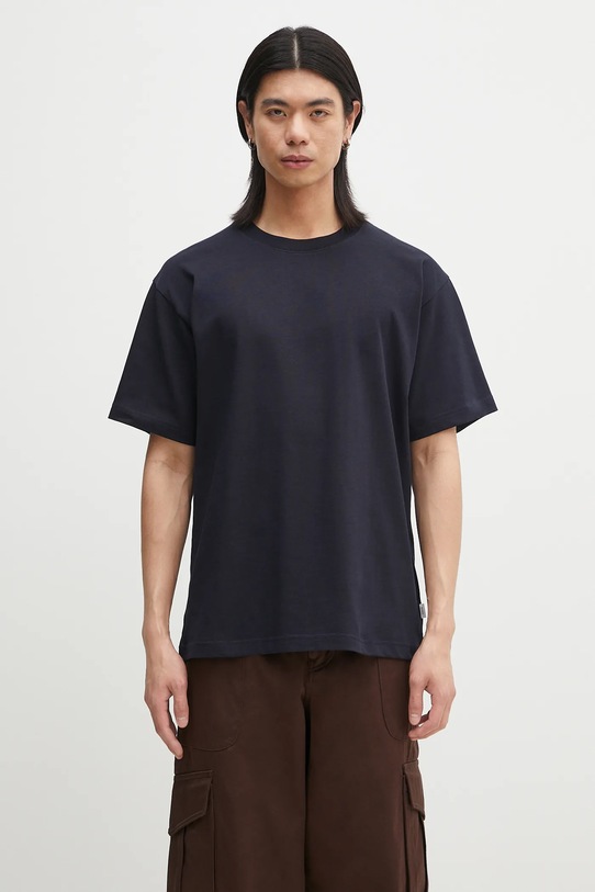 Pamučna majica Norse Projects Norse Standard Heavy Loose T-shirt bez uzorka mornarsko plava N01.0679.7004