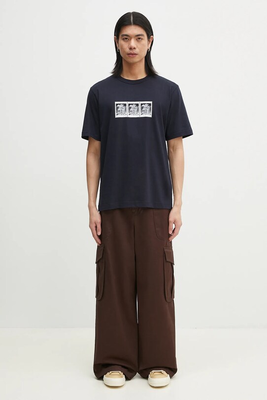 Norse Projects t-shirt bawełniany Holger Post Stamp Print T-Shirt N01.0686.7004 granatowy