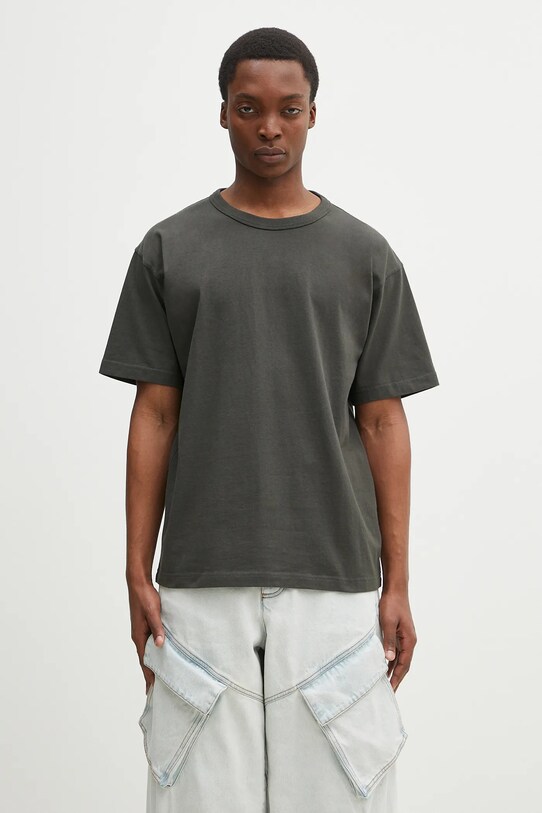 Norse Projects tricou din bumbac Simon Heavy T-shirt uni verde N01.0687.8131