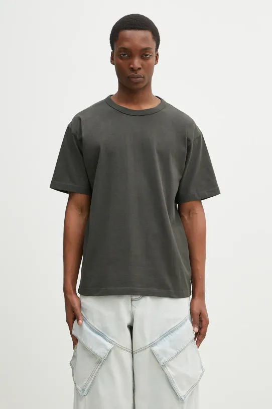 Бавовняна футболка Norse Projects Simon Heavy T-shirt гладкий зелений N01.0687.8131