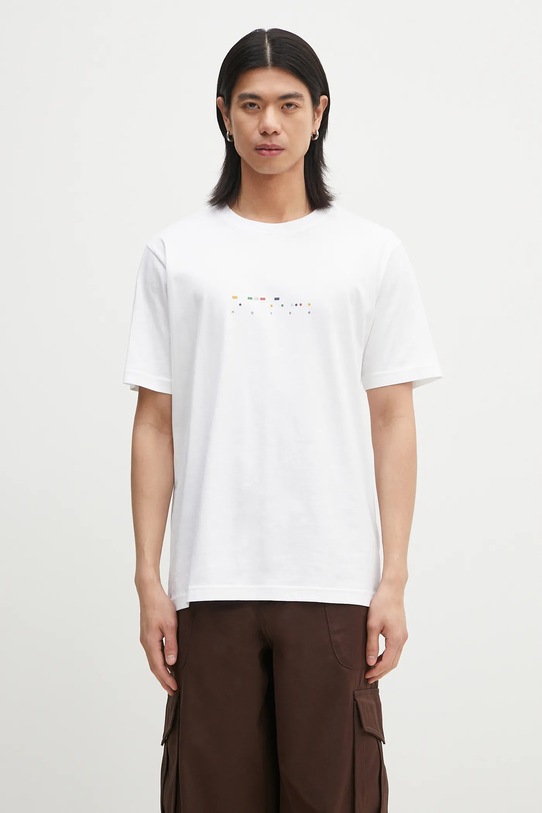 Bavlnené tričko Norse Projects Johannes Organic Code Print T-shirt relaxed biela N01.0689.0001