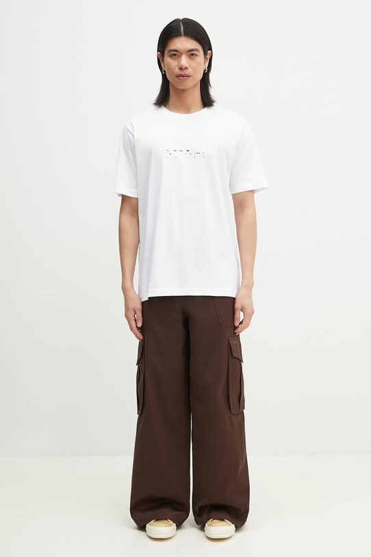 Norse Projects cotton t-shirt Johannes Organic Code Print T-shirt N01.0689.0001 white