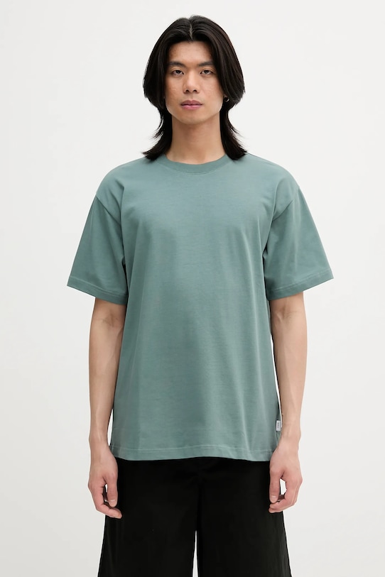 Бавовняна футболка Norse Projects Norse Standard Heavy Loose T-shirt гладкий зелений N01.0679.7157