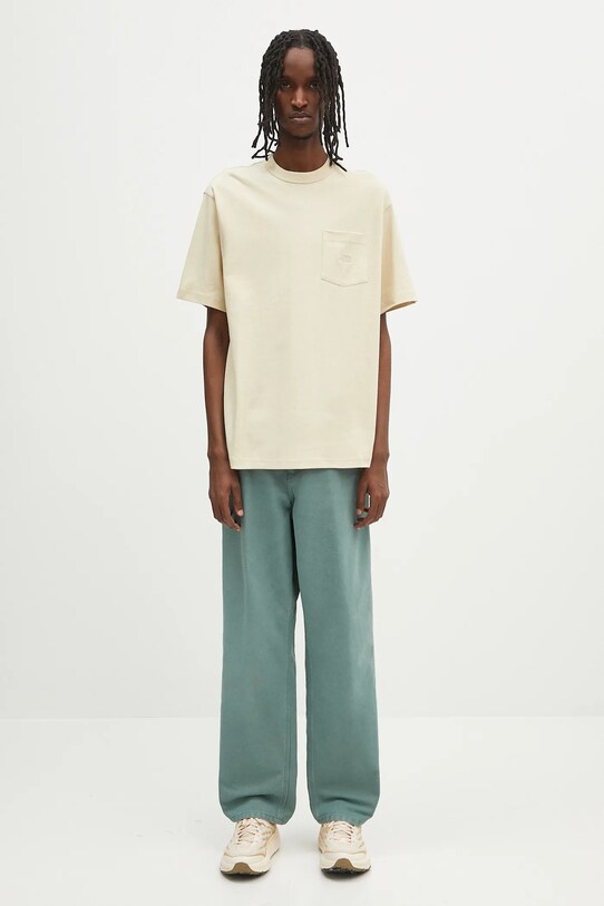 The North Face t-shirt bawełniany Dome Relaxed Pocket NF0A8C3P3X41 beżowy