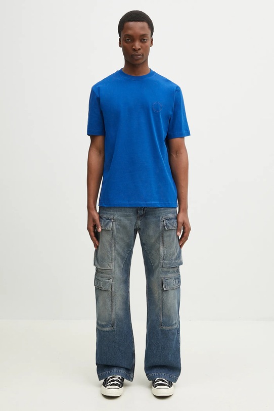 Daily Paper t-shirt bawełniany Orbit Emb T-Shirt 2512049 niebieski