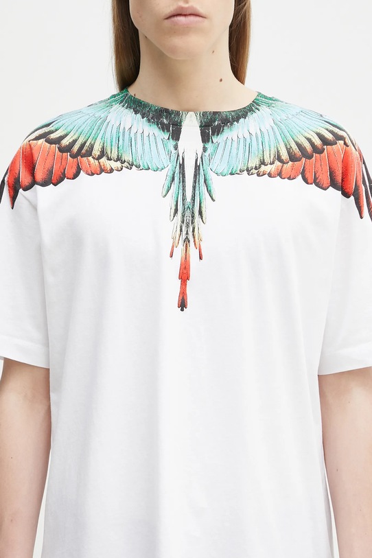 Marcelo Burlon tricou din bumbac Icon Wings Basic T-Shirt White Multicolo alb CMAA056S25JER0010184