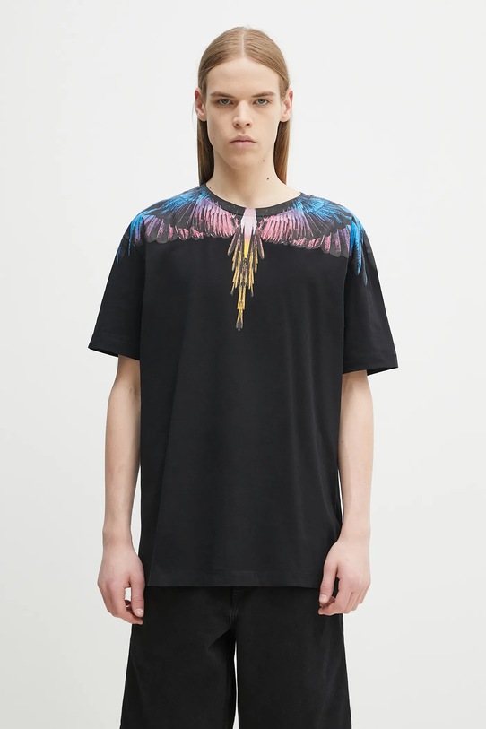 Marcelo Burlon t-shirt bawełniany Icon Wings Basic T-Shirt Black Pink nadruk czarny CMAA056S25JER0011030