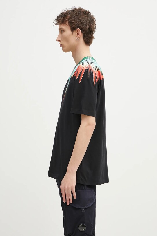 Marcelo Burlon t-shirt bawełniany Icon Wings Basic T-Shirt Black Multicolo CMAA056S25JER0011084 czarny SS25