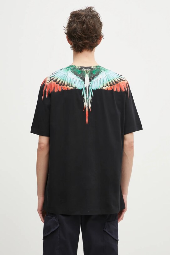 Odzież Marcelo Burlon t-shirt bawełniany Icon Wings Basic T-Shirt Black Multicolo CMAA056S25JER0011084 czarny