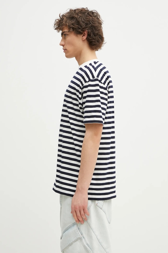 Marcelo Burlon t-shirt in cotone Bunny Heart Stripe Basic Tee White Navy CMAA056S25JER0060146 blu navy SS25