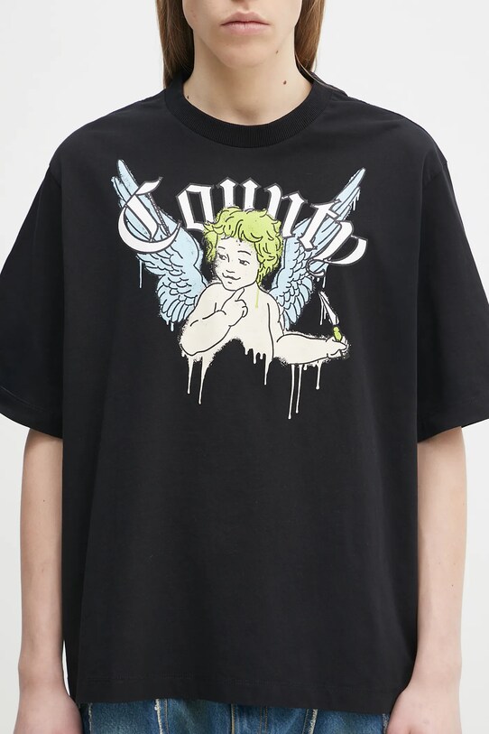 Βαμβακερό μπλουζάκι Marcelo Burlon County Angel Boxy T-Shirt Black Multicol μαύρο CMAA05AS25JER0021084