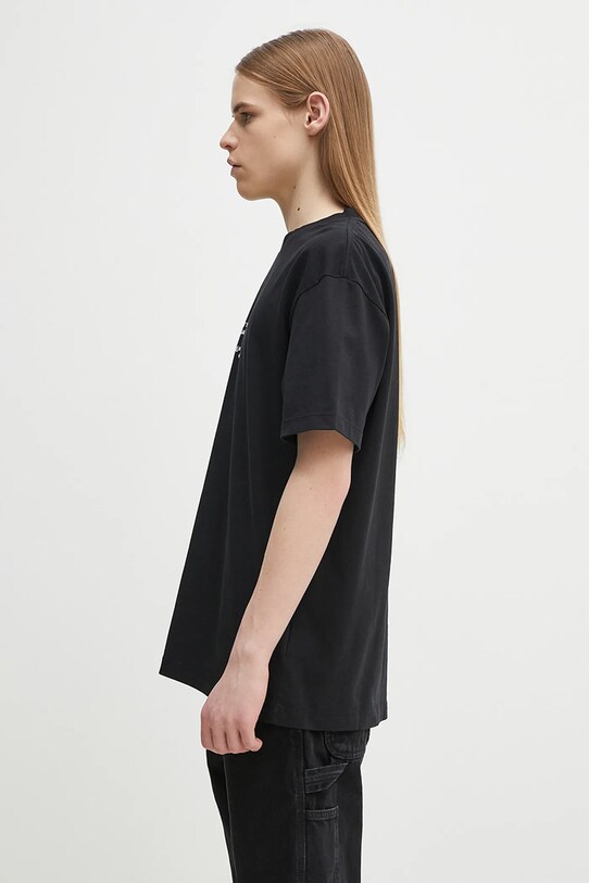 Marcelo Burlon tricou din bumbac Goodbye Quote Basic T-Shirt Black White CMAA056S25JER0071001 negru SS25